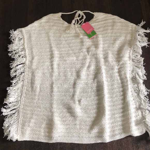 NWT Lilly Pulitzer Oceania fringe sweater, S/M - Picture 3 of 5